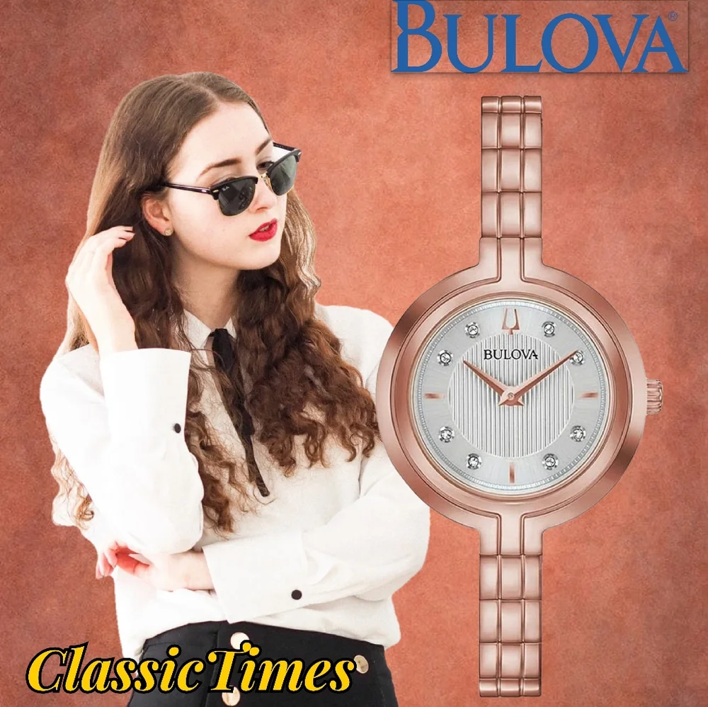 ***NEW*** Bulova Ladies Rhapsody Diamond Quartz Bracelet Watch - Picture 1 of 10